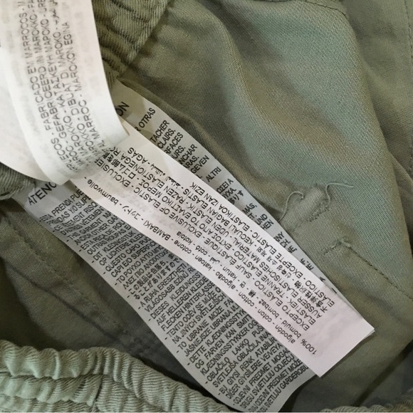 Zara pants drawstring ankle pull on green women small relex fit  new - Picture 6 of 9